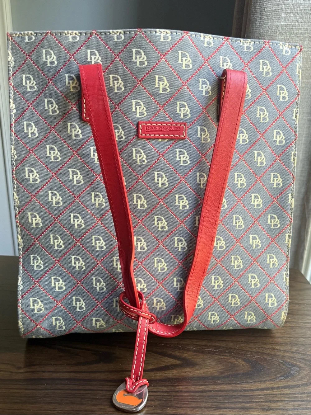 Dooney & Bourke Red Trim Monogram Tote